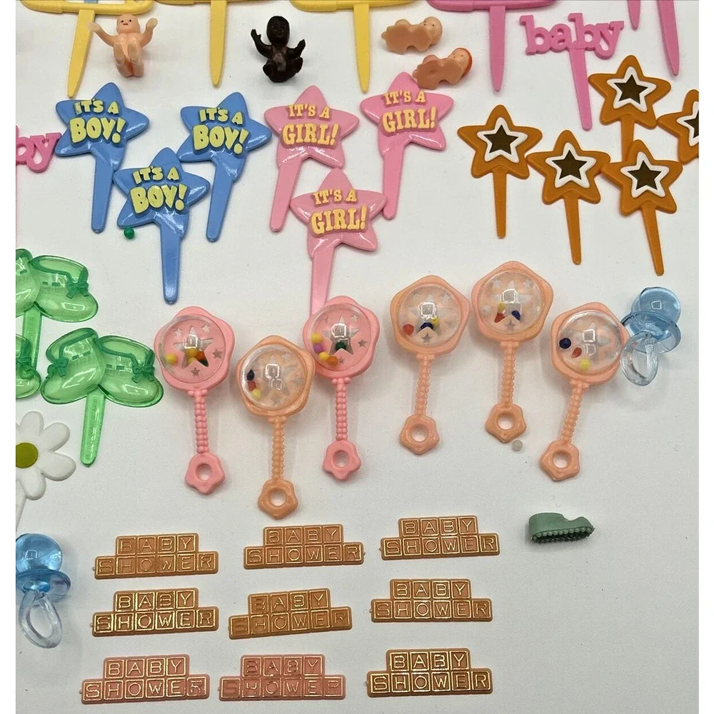 Miscellaneous Lot of Baby Shower Cake Toppers & Decor Party Favors NOS BD6